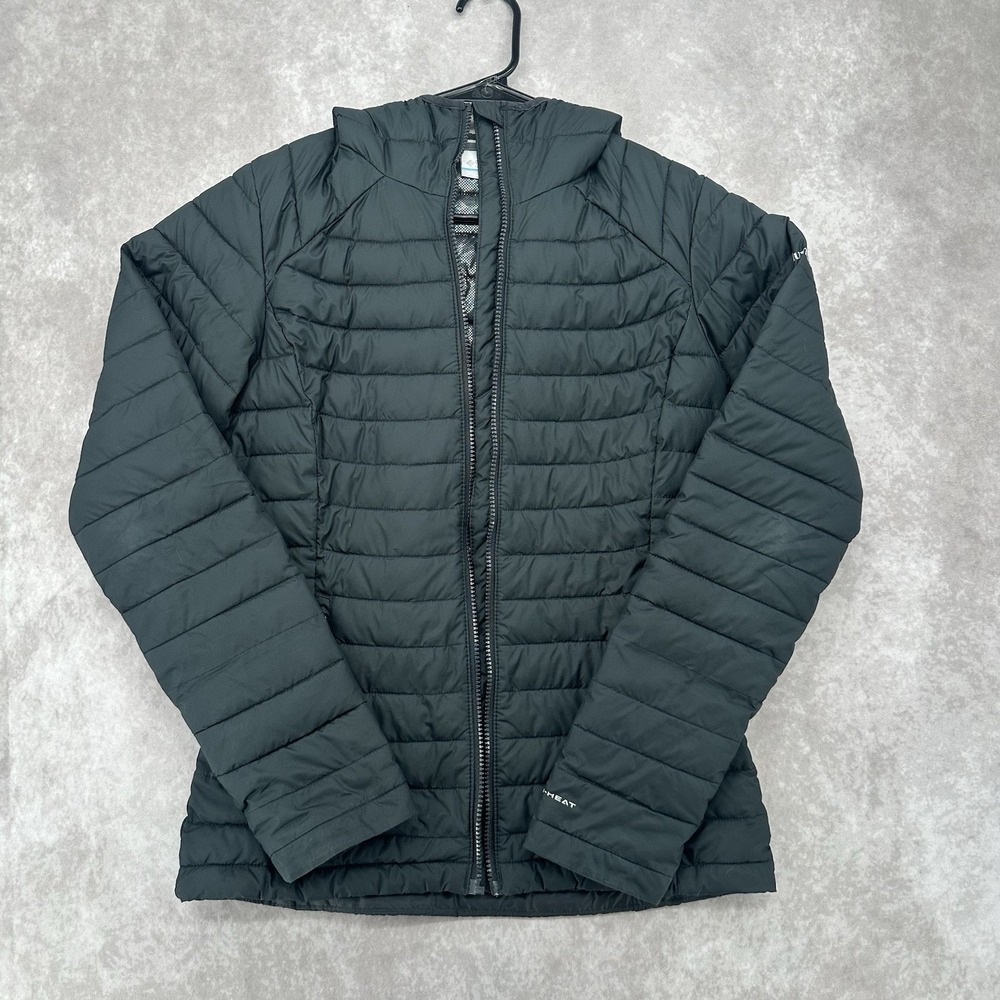 Columbia Women's Powder Lite Omni Heat Puffer XS Black Hooded READ